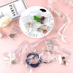 Spakon 160 Pcs Clear PVC Jewelry Bags 5 Sizes Plastic Transparent Zipper Jewelry
