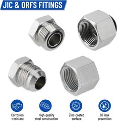 144 Piece JIC & ORFS Cap and Plug Kit Hose Tube & Pipe Fitting Set Hydraulic USA
