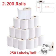 4″x6″ Direct Thermal Shipping Labels 250/Roll For Zebra 2844 Eltron ZP450 Rollo