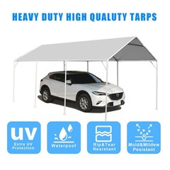 10 x 20 Ft Heavy Duty Carport Replacement Canopy Cover Waterproof & UV Protec…