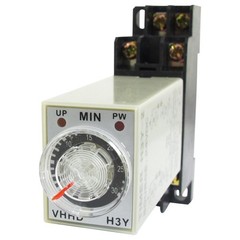 uxcell DC 24V 30Min 0-30 Minute Delay Timer H3Y-4 30M w base, Black, Gray