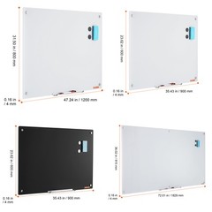VEVOR Magnetic Glass Whiteboard Dry-Erase Board 36×24/72×36/48×32″ Wall Mounted