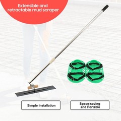 Long Handle Concrete Trowel Cement Surface Smoothing Tool w/ 1-2m Adjustable Rod