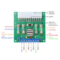 20Pin 24Pin ATX Benchtop Board Computer PC Power Supply Breakout Adapter Module