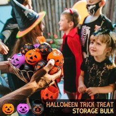Lallisa 50 Halloween Mini Pumpkin 2.4 x inches, Orange, Black, Purple