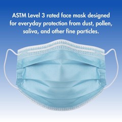 Criterion ASTM Level 3 Disposable – Blue, 3-Ply, Fluid Resistant, Latex-, Fla…
