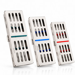 3 GERMAN DENTAL AUTOCLAVE STERILIZATION CASSETTE RACK BOX TRAY FOR 5 INSTRUMENT