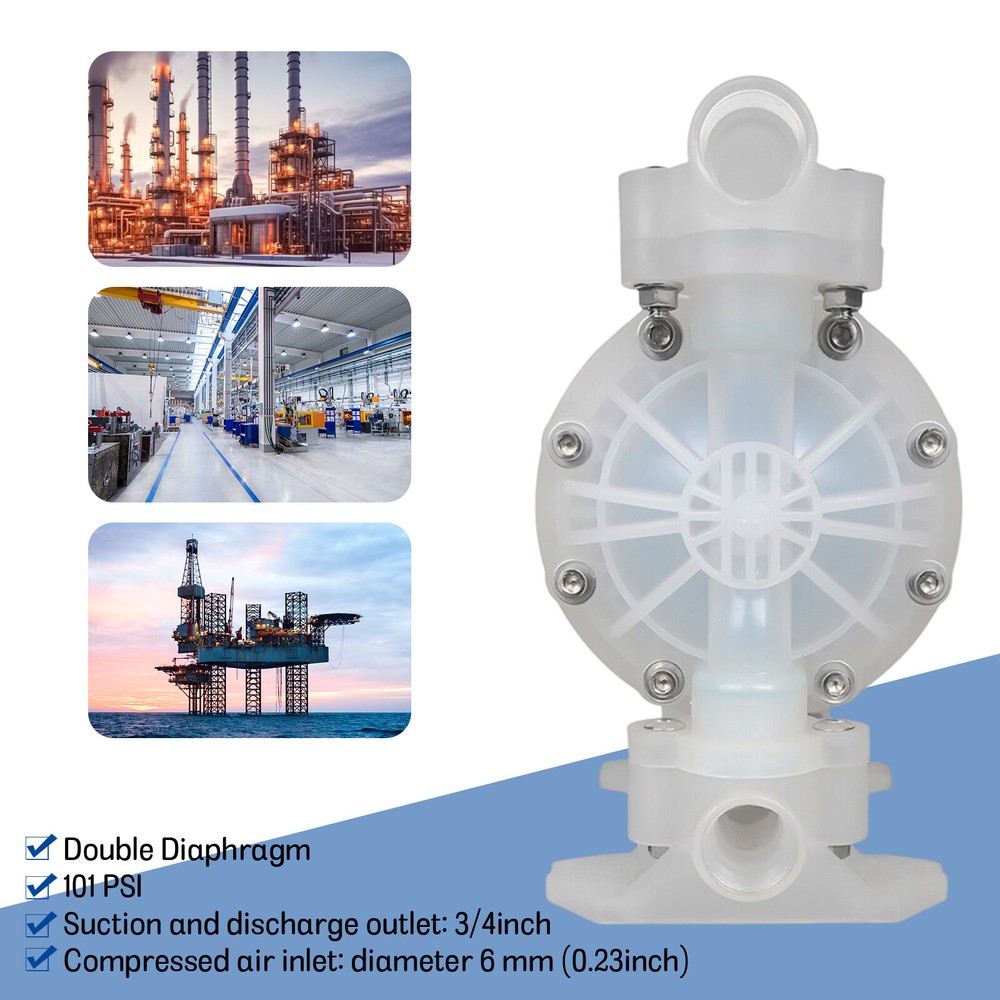 Industrial Plastic Double Diaphragm Oil Pump Air-operated Liquids Transfer Pump
