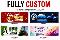 Custom Vinyl Banner 13oz Heavy Duty Waterproof UV Resistant Fast Ship