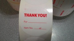 6 Rolls {15,000 CT} of “Thank You” Stickers