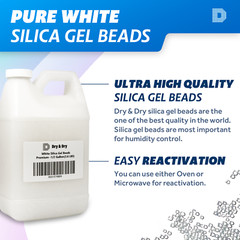 1/2 Gallon(3.6 LBS) “Dry & Dry” High Quality White Silica Gel Desiccant Beads