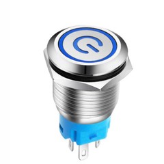 2Pcs 19mm 12V LED ON OFF Push Button Power Switch Latching Switch with Wire