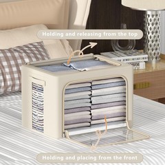 3Pack Frame Storage Box – Clothes Storage Bin Bags Oxford Fabric Foldable Sta…