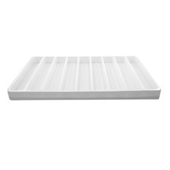 Heavy Duty Jet-Stone 2 Compartment Stackable Plastic Tray Organizer Black/White