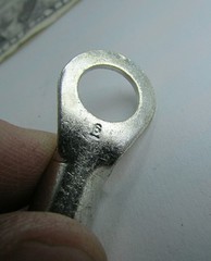 5 Solid Copper #6 Brazed Ring Terminals, 6AWG Cable x 3/8″ or M10 Stud Tinned