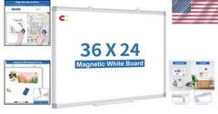 36 X 24 inches Magnetic Dry Erase Board with Aluminum Frame, Whiteboard