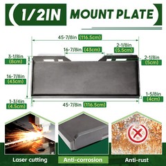 1/2″ Quick Tach Attachment Mount Plate Hitch For Skid Steer Loader Bobcat Kubota