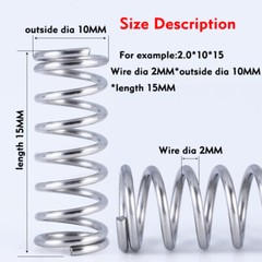 10X Wire Dia. 0.6mm OD 4mm-12mm Small Springs Compression Spring Steel