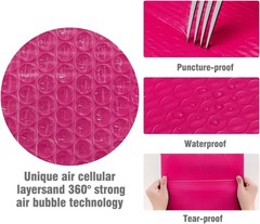 50Pcs Bubble Mailers 4×8 Inches Self Seal Hot Pink Poly Padded Envelopes