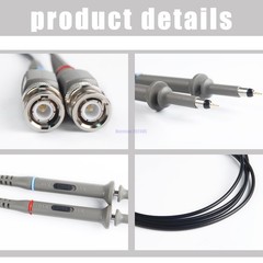 2pcs Oscilloscope Probe Scope Clip Test Cable Lead Kit 1X /10X BNC For P6100