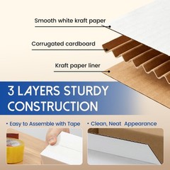 Mefleet 8x8x8″ Shipping Boxes 25 Pack – 8x8x8 inches (25 Pack), White