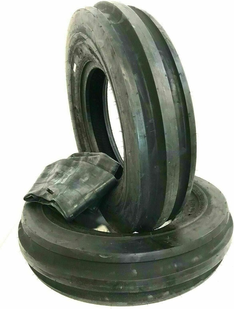TWO New 5.50-16 Tri-Rib 3 Rib Front Tractor Tires & Tubes Heavy Duty