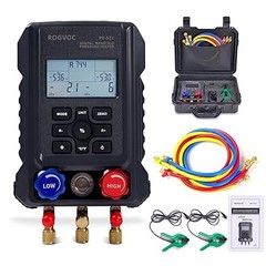 Digital Manifold Gauge HVAC Refrigerants AC Set with Clamps