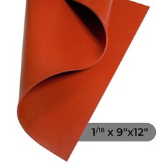 Red Silicone Sheet 1/16 x 9 x 12 Inch 60A Rubber Mat Made in USA Gasket Material