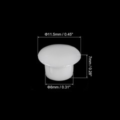 100Pcs 8mm(5/16″) Dia Plastic Screw Hole Plugs Cover for Furniture White