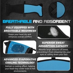 12 Pcs Hard Hat Sweatbands | Washable 3-Layer Liner for Safety Helmets, Cooling