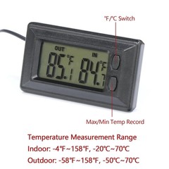 Smart Digital Car Thermometer for Interior & Exterior Use, Dual Display Fahre…