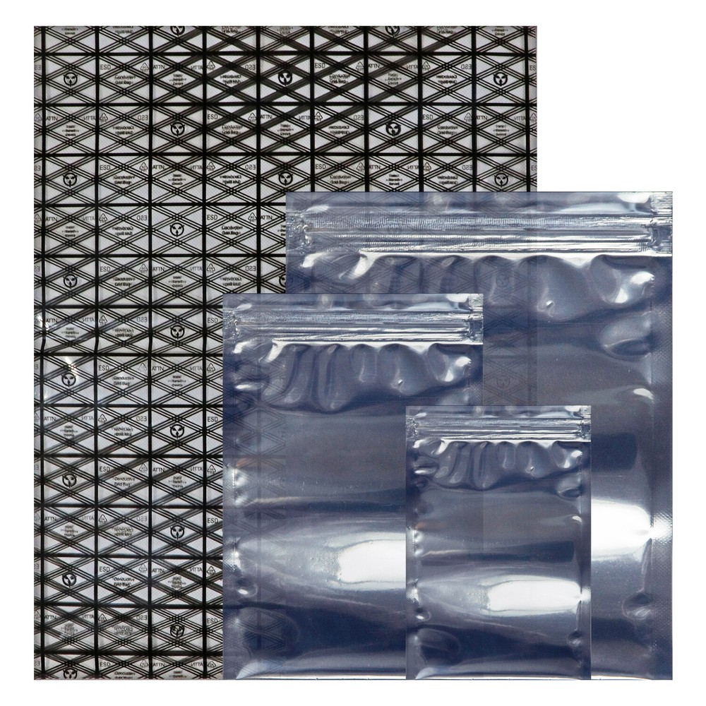 Open Top or Resealable Antistatic Bags ESD Shielding Bag with Anti-Static Labels