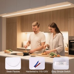 cambk Hardwired Under Cabinet Lighting for Kitchen,24inch120V 24in, White