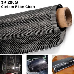 50cm * 150cm Real Carbon Fiber Fabric Cloth Roll 3k 200gsm 2×2 Twill Weave Black