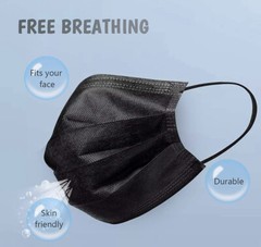 100/50 Pcs Kids Unisex Black Face Mask Mouth & Nose Protector Respirator Masks