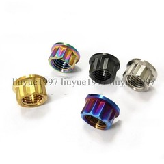 Titanium Flange Nuts M5 M6 M8 M10 M12 External 12-Point Nut for Bike Motorcycle