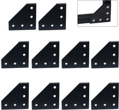 10Pcs 2020 Corner Bracket Plate Anodised L Shape 5 Hole 90 Degree outside Joinin