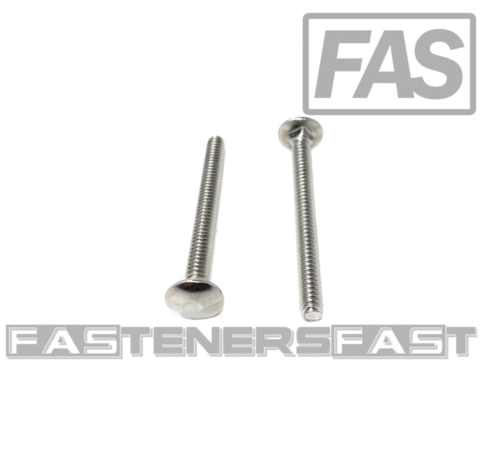 (25) 10-24×2 Carriage Bolts Stainless Steel 18-8 (25 PCS) Fast Free Shipping
