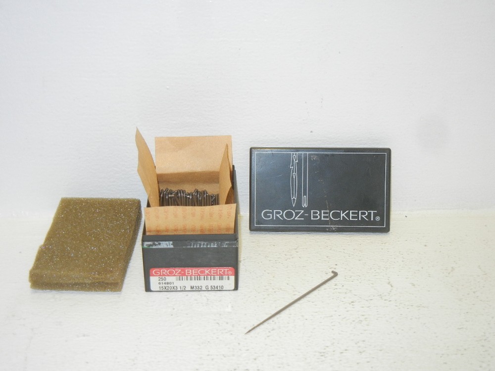 BOX OF 250 GROZ BECKERT 614801 NEW 15X20X3 1/2 INDUSTRIAL NEEDLES M332 G 53410
