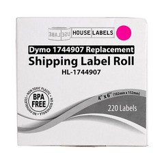 Compatible with DYMO LW 1744907 Pink 4″x6″ Direct Thermal Labels (2) Rolls/220