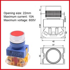 Push Switch Button Momentary/Latching Flat Button Red Green Yellow Black White