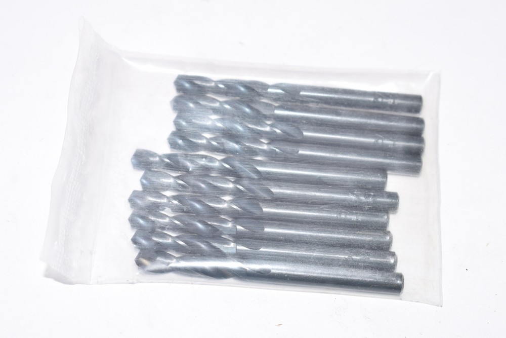 Pack of 10 NEW HSS 3/16” Drill Bits Set, 2-1/4” OAL
