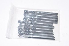 Pack of 10 NEW HSS 3/16” Drill Bits Set, 2-1/4” OAL