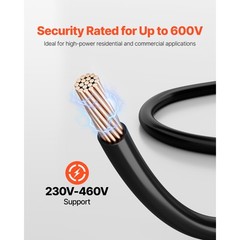 4 AWG THHN Wire 19-Stranded Black Copper Building Wire Nylon Jacket 175 ft 600V