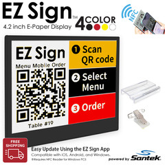 Santek EZ Sign NFC E-Paper Display, No Battery & 4-Color Rewritable Display IP65