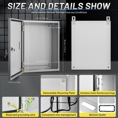 Metal Electrical Enclosure Box, 12 x 10 x 6 inches, Waterproof & Dustproof wi…