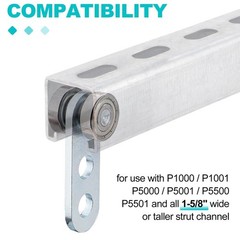 12/24pcs 2 Wheel Trolley Assembly Roller for 1-5/8″ Wide or Taller Strut Channel