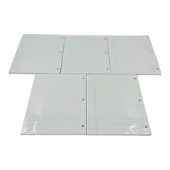 5 Packs Loose Leaf Filler Paper 3 Hole Punch 8 x 10.5 Wide Rule 120 Sheets/Pack