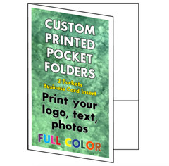 Printed Presentation Folders, 100 Full Color Custom 2-Pocket, Your Logo & Design