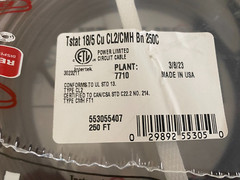 250′ Roll 18/5 AWG Thermostat Cable 553055407 Solid Copper Wire .17″ Diameter